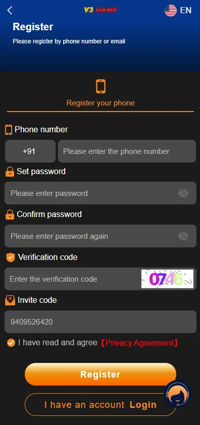 v3 game register