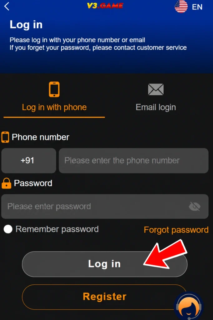 v3game login